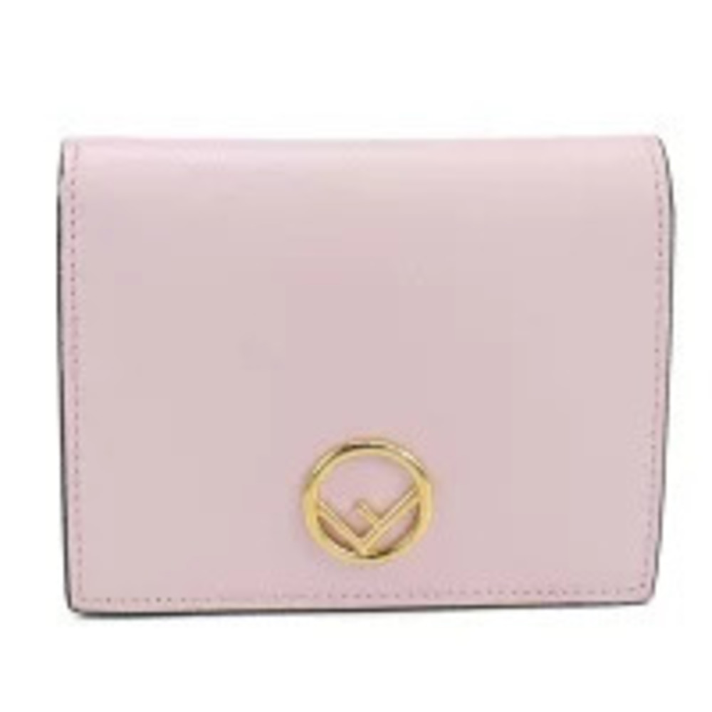 Fendi Bi fold Wallet Compact F Pink